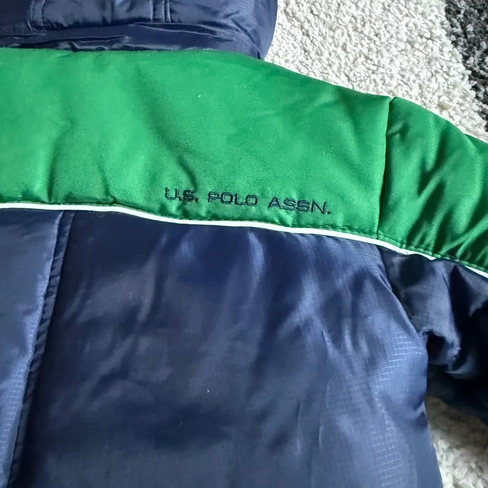 Ralph Lauren Navy & Green Infant Puffer Snowsuit with Hood